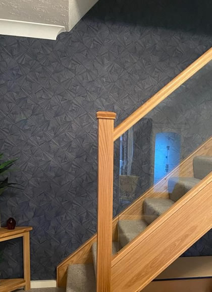 stairs and landing wallpapering westhoughton bolton
